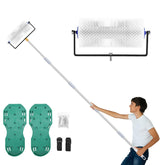 IAOVAW spike roller 9in screed in action for smooth self-leveling cement.