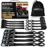 IAZZCO ratchet straps storage bag with soft loops improves organization and transport safety.