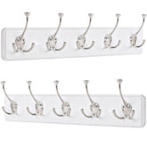 IBosins 2-pack rustic coat rack front view shows sturdy hooks for entryway organization