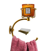 ICCTUO vintage candle holder towel wall mount adds elegant bathroom ambiance.