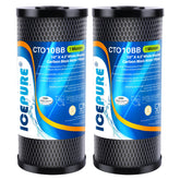 ICEPURE 10x4.5-inch filter ready for standard housing reduces sediments and chlorine.