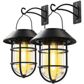 Icerona solar lantern hanging front door for safe, welcoming outdoor lighting.