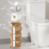 Idealmax freestanding toilet paper holder base — sturdy stand holds four mega rolls.