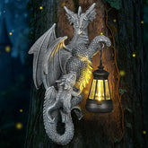 IDEA SHOW dragon-tree-hugger full view, whimsical outdoor dragon statue for garden display