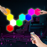 IFTHFOUR hexagon light panels front view for ambient wall art and mood lighting
