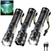 IkeeRuic 7Mode flashlight front view delivers bright beams for emergencies.