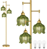 ILLMTW glass floor lamp with three heads for versatile living room lighting