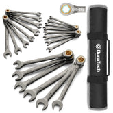 Duratech 22-Piece Anti-Slip Ratcheting Wrench Set – Metric & SAE, 1/4–3/4 in & 6–18 mm, Pouch