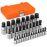 JU JIAN TEC 32-Piece Master HEX Bit Socket Set – S2 & CR-V, SAE & Metric, Molded Case