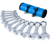 EFFICERE Premium Stubby Wrench Set, 11-Piece SAE, 3/8-1-Inch, Cr-V Steel, Mirror Polished Finish