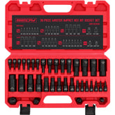 SEDY Hex Bit Impact Socket Set 36-Piece – 1/4-inch, 3/8-inch, 1/2-inch Drives, SAE & Metric, Heavy-Duty Case