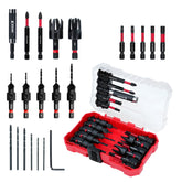 EZARC Countersink Drill Bit Set – 22-Piece with Magnetic Extension & Storage Case