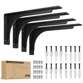 BATODA 12x6 L Bracket with Arch Beam – Heavy Duty Shelf Brackets Black 500 Lbs Capacity (Pack 4)