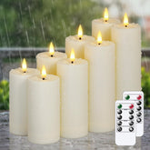 Zevanor Flameless Waterproof Outdoor Pillar Candles — 8-Pack LED with Remote & Timer