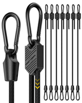 LuckyStraps 8 Pcs Adjustable Carabiner Bungee Cords 7–60in | UV-Resistant & 154 lb Break Strength