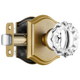 CLCTK Crystal Door Knobs Interior, Vintage Style Passage Glass Antique Brass Door Knobs for Hall Closet, 1 Pack