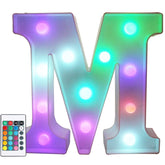 Pooqla Colorful LED Marquee Letter Lights with Remote – Multicolor Alphabet Signs