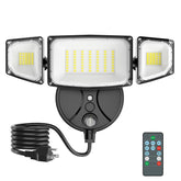 imaihom 100W dusk-to-dawn flood light with remote illuminates yards