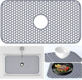 Inchoco sink protectors mat with center drain for fast drainage and dry countertops.