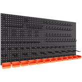 INCLY pegboard panels four-pack mounted on a solid wall for sturdy tool storage.
