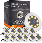 INCX solar ground light with 8 LEDs provides bright walkway illumination after dusk