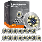 INCX solar ground light along a dusk walkway glow improves pathway safety