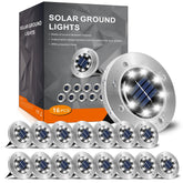 INCX solar ground lights with 8 LEDs brighten garden paths at night