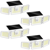 INCX solar lights outdoor motion sensor three-head design provides broad, welcoming illumination.