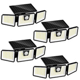 INCX solar motion lights outdoor three-head floodlight for wide security