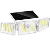 INCX solar motion sensor light with three heads activates on motion.