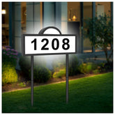 INDARUN solar address sign front view shows readable numbers in daylight