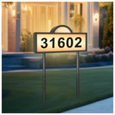 INDARUN wall-mounted solar address number glows for clearer nighttime visibility.
