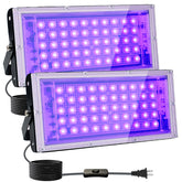 Indmird 50W black light front view shows UV output for glow decor