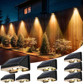 Inletideas solar fence light on deck provides cozy warm white glow for evenings