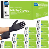 Inspire Black Nitrile Gloves original quality packfront showing durability for tough tasks.