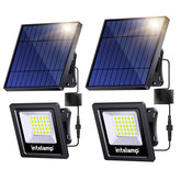 Intelamp solar flood light front-door provides reliable dusk-to-dawn entry lighting