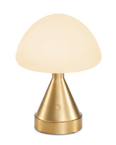 INTELIVE small cordless mushroom lamp provides portable, wireless lighting for desks and nightstands.