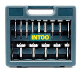 INTOO hex shank forstner bit set in case for precise woodworking