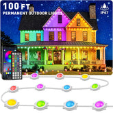 INZIDOL 100ft outdoor lights wall wash provides even exterior illumination for curb appeal