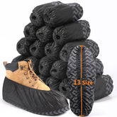 ioiopeak shoe covers in black, 200-pack, durable for indoor and outdoor protection