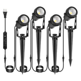 IRISECO outdoor spotlights 4-pack brighten pathways for safer nighttime navigation.