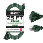 IRON FORGE CABLE 25-foot extension cord with three outlets for versatile power.