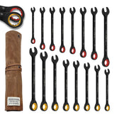 Ironcube ratcheting wrench set with metric and SAE sizes for everyday repairs