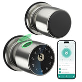 IRONZON fingerprint door knob closeup with quick biometric unlock