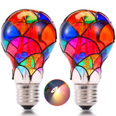 I-SHUNFA Edison stained glass bulb front view showing vintage glow and LED efficiency