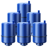 iSingo RF9999 six-pack front view showing long-term faucet filter savings