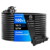 Islewire 100 ft outdoor extension cord with 3-prong plug for long outdoor tool runs.