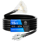 Islewire 15 ft outdoor extension cord with three outlets for outdoor power needs
