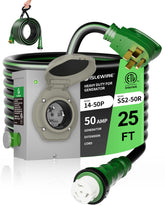 Islewire 50A generator cord with 14-50P to SS2-50R for outdoor power.