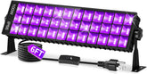 ISUERFY 100W Black Light Bar front view with strong UV glow for wide-area lighting